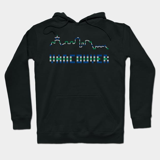 Hockey City Skyline of Vancouver in 2017 Team Colors Hoodie by gkillerb